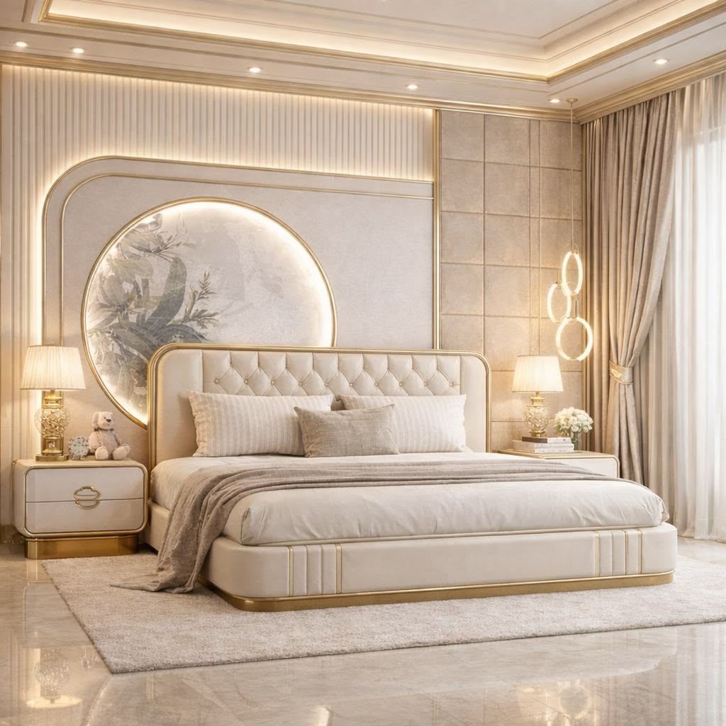 Hotel-Style Master Suite with Layered Ambient Cove & Bedside Pendant Lights #39